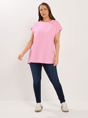 Yours Curve Pink Grown On Slub T-Shirts 3 Pack - Image 4 of 7