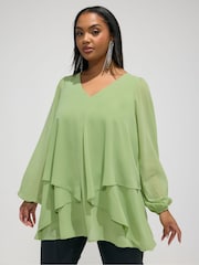 Yours Curve, London Bellow, langärmelige Lagenbluse - Bild 1 von 5