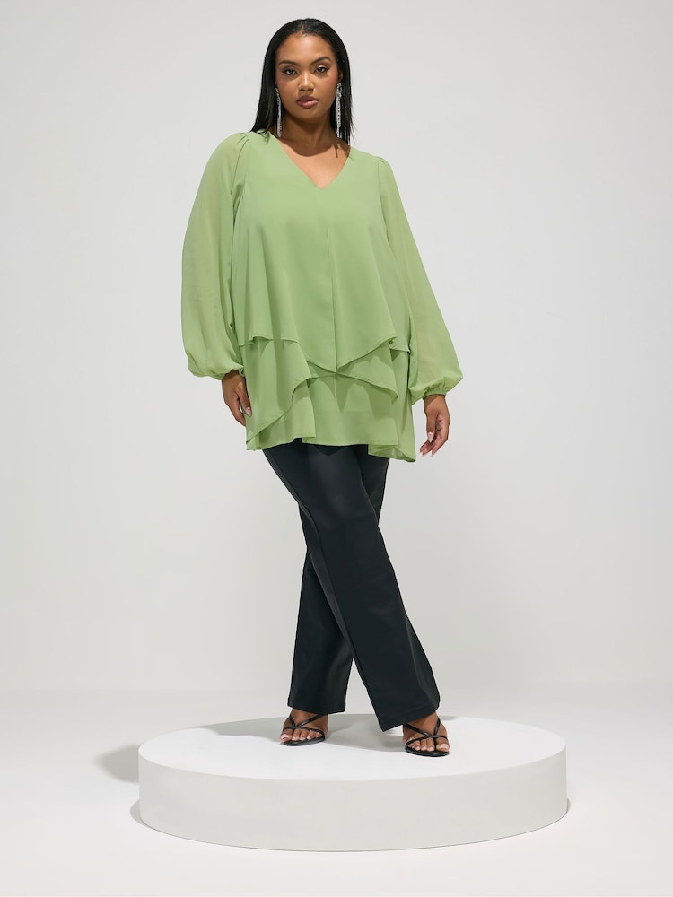 Yours Curve, London Bellow, langärmelige Lagenbluse - Bild 2 von 5