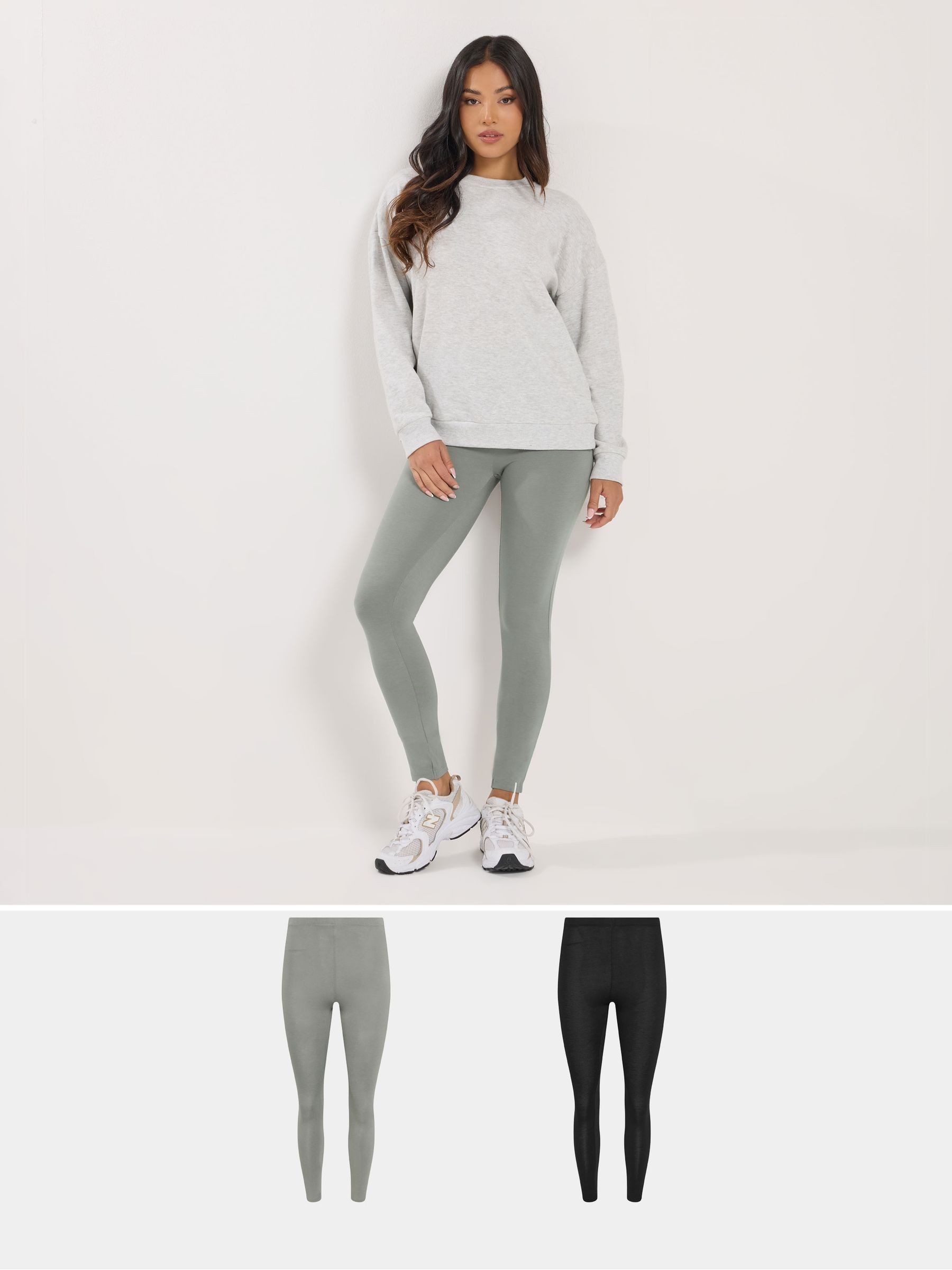 Pixiegirl Petite Women's Grey Leggings 2 Pack