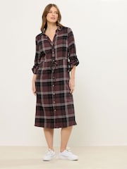 M&Co Brown Check Shirt Dress - Image 1 of 5