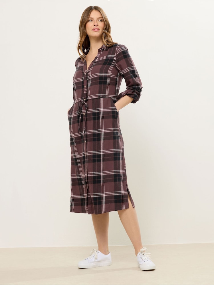 M&Co Brown Check Shirt Dress - Image 2 of 5