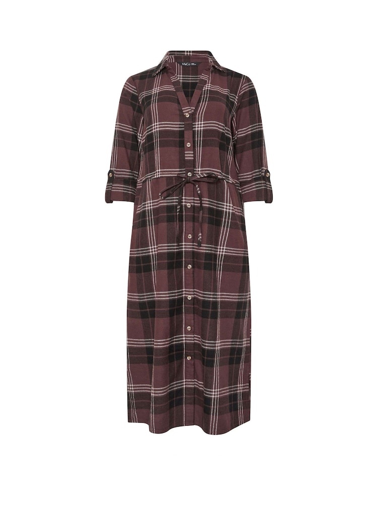 M&Co Brown Check Shirt Dress - Image 5 of 5