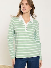 M&Co Green Striped Polo Shirt - Image 1 of 5