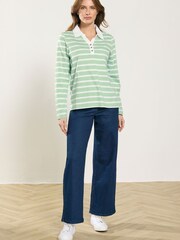 M&Co Green Striped Polo Shirt - Image 3 of 5
