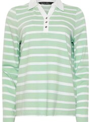 M&Co Green Striped Polo Shirt - Image 5 of 5