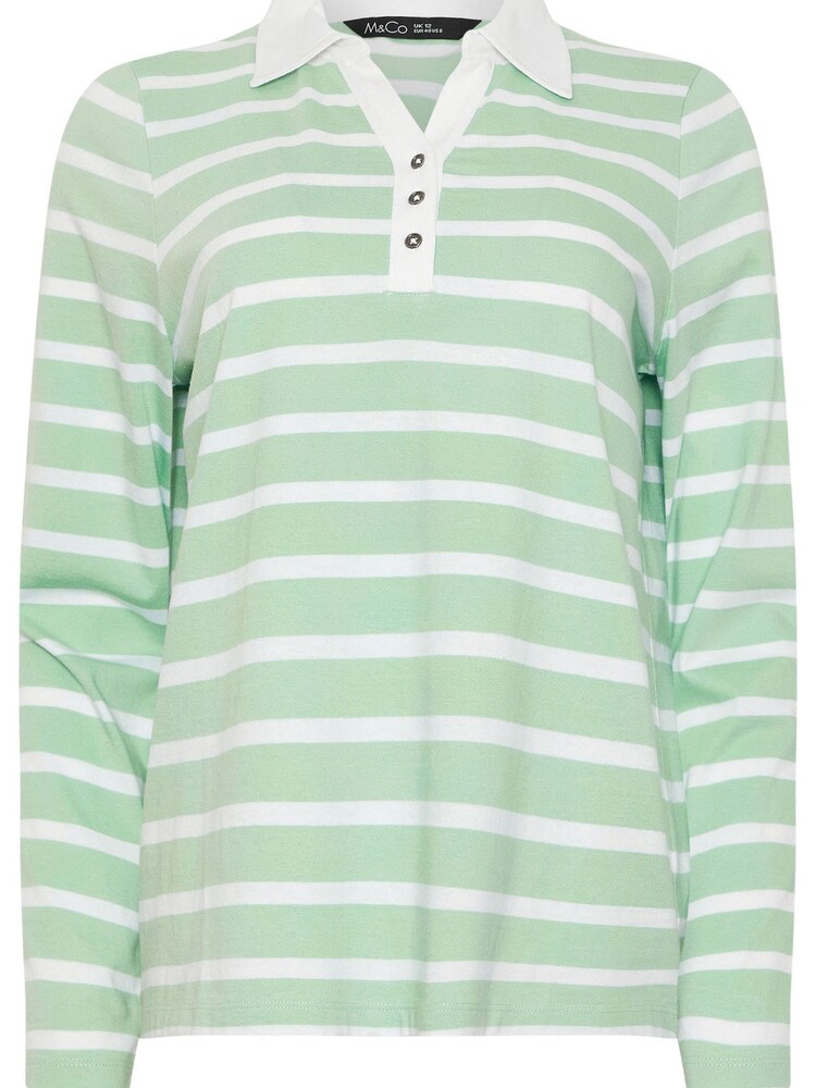 M&Co Green Striped Polo Shirt - Image 5 of 5