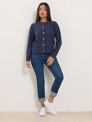 M&Co Blue Petite Button Detail Cardigan - Image 2 of 6