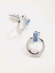 FatFace Silver Tone Circle Earrings - Image 2 of 2