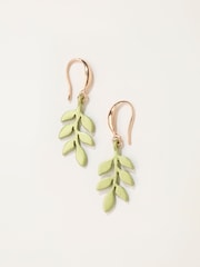 FatFace Green Leaf Drop Earrings - Image 1 of 2