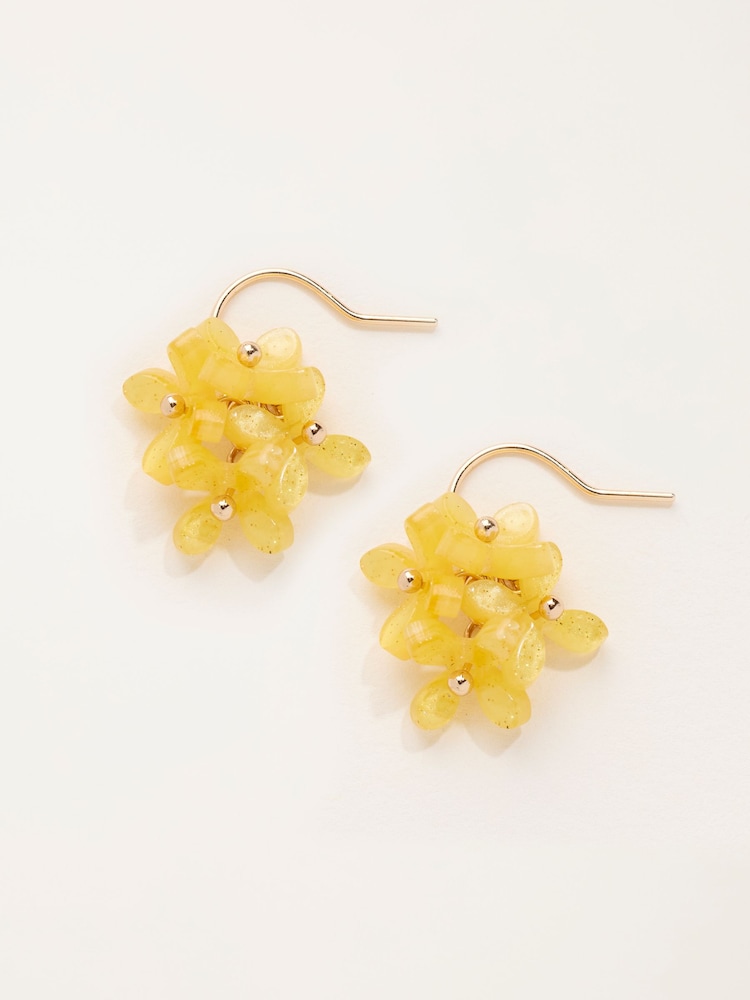 FatFace Yellow Flower Cluster Earrings - Image 1 of 2