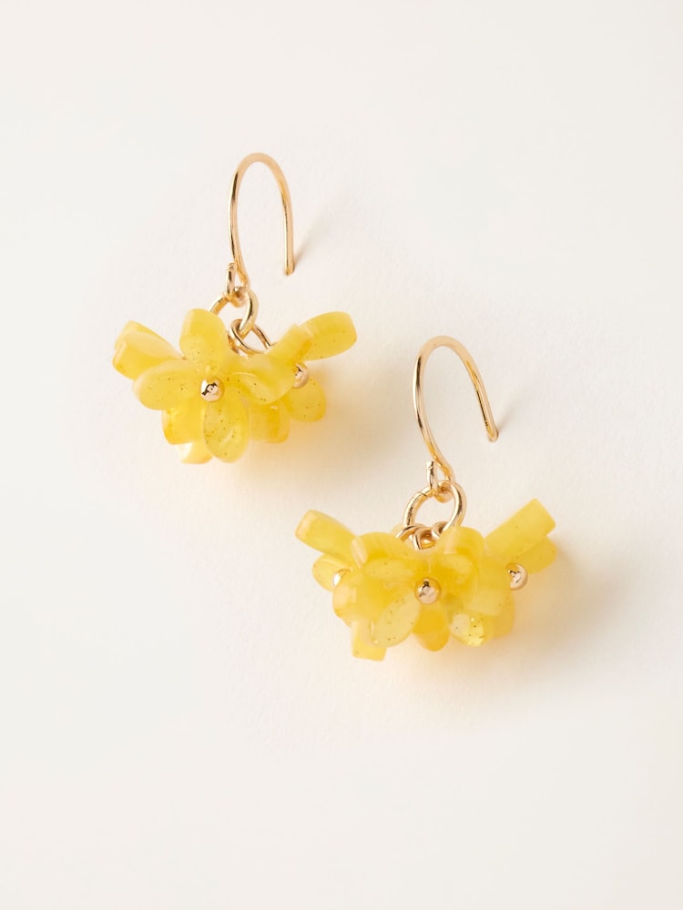 FatFace Yellow Flower Cluster Earrings - Image 2 of 2
