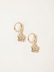 FatFace Halloween Spider Gold Tone Huggie Hoop Earrings - Image 1 of 2