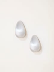 FatFace Silver Tone Brushed Stud Earrings - Image 1 of 2