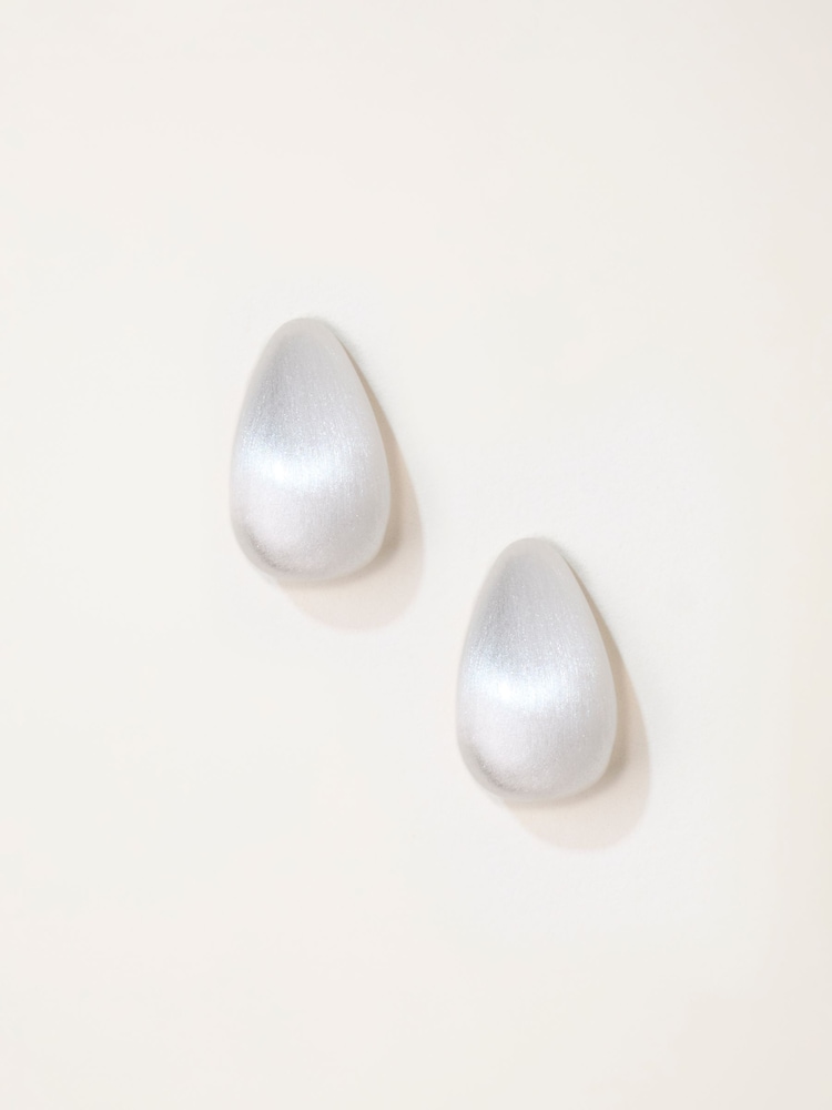FatFace Silver Tone Brushed Stud Earrings - Image 1 of 2