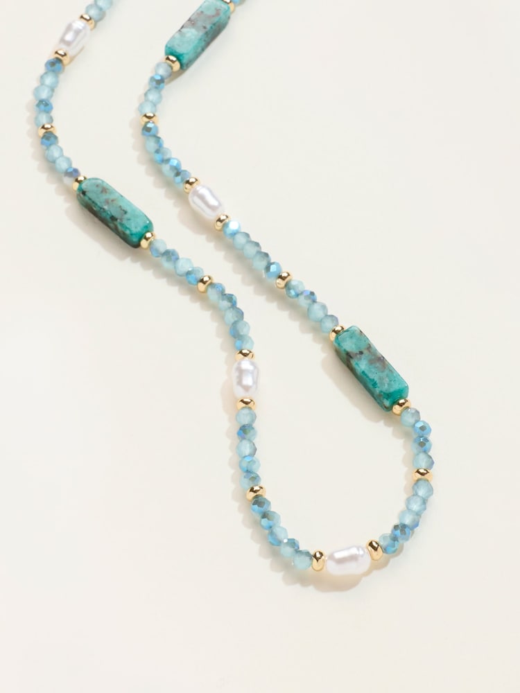 FatFace Blue Sparkle Bead Necklace - Image 2 of 2