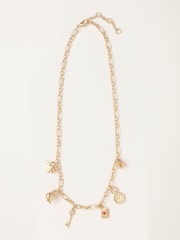FatFace V&A | Gold Tone Charm Necklace - Image 1 of 3