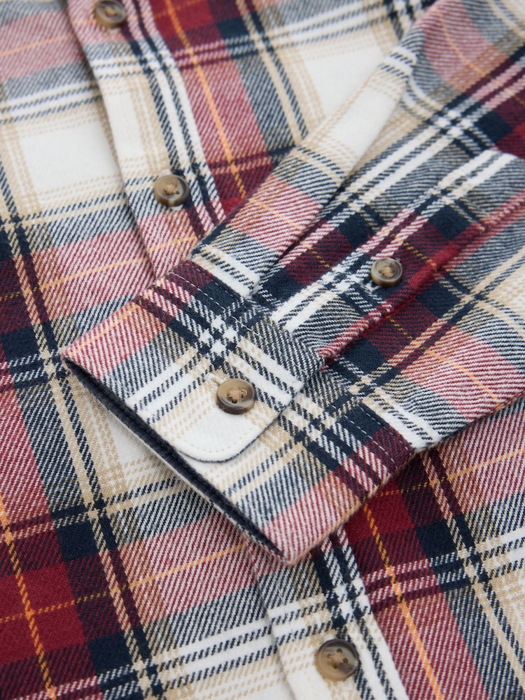 Red/Ecru Long Sleeve Christmas Tartan Check Shirt (3-16yrs) - Image 4 of 4