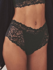 Charcoal Grey High Waist High Leg Ultimate Comfort Lace Knickers 3 Pack - Image 2 of 9