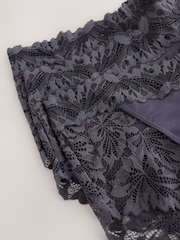 Charcoal Grey High Waist High Leg Ultimate Comfort Lace Knickers 3 Pack - Image 8 of 9