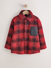 Red Check - Borg Fleece Shacket (3-16taon) - Larawan 6 ng 10