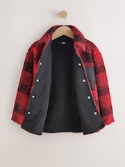 Red Check - Borg Fleece Shacket (3-16taon) - Larawan 8 ng 10