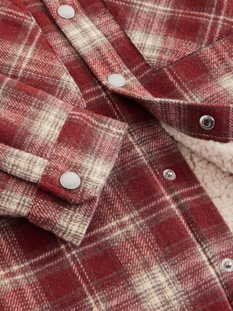 Rust Red Check Borg Lined Shacket (3-16yrs) - Image 10 of 10 Rust Red Check Borg Lined Shacket (3-16yrs) - Image 10 of 10
