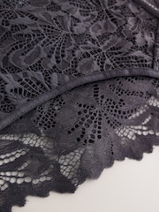 Charcoal Grey High Leg Ultimate Comfort Lace Knickers 2 Pack - Image 7 of 7