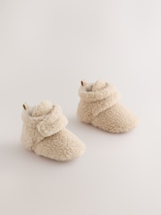 Neutral Borg Slipper Wrap Boots (0-2mths) - Image 1 of 5