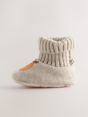 Neutral Pumpkin Baby Sock Top Boot Shoes (0-18mths) - Image 2 of 4