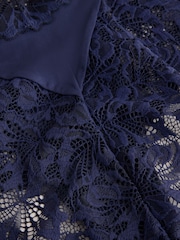 Navy High Waist High Leg Ultimate Comfort Lace Knickers 3 Pack - Image 4 of 4