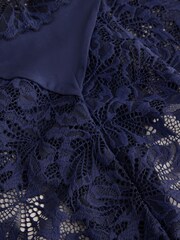 Navy High Waist High Leg Ultimate Comfort Lace Knickers 3 Pack - Image 7 of 7
