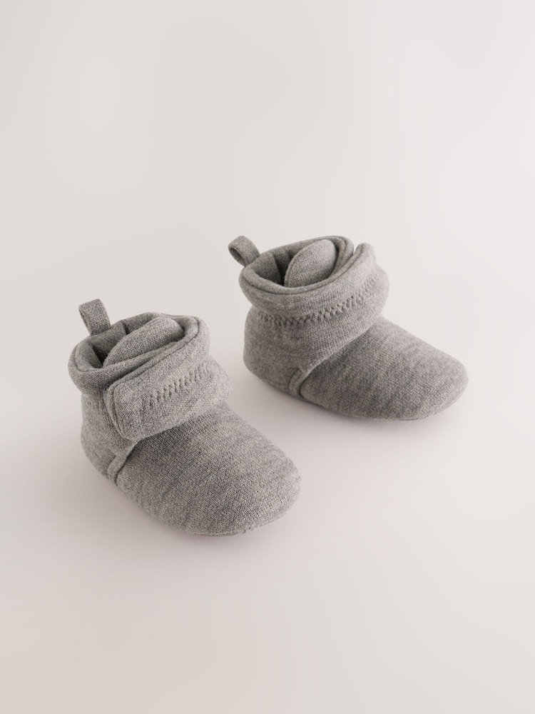 Grey Slipper Wrap Boots (0-2mths) - Image 1 of 5 Grey Slipper Wrap Boots (0-2mths) - Image 1 of 5