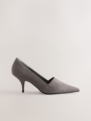 Gray - Forever Comfort® Leather Highcut Court Heels - Larawan 1 ng 8