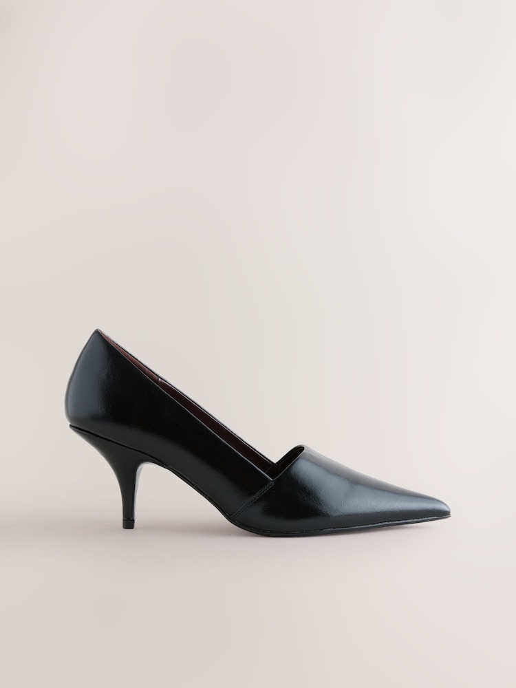 Itim - Forever Comfort® Leather Highcut Court Heels - Larawan 1 ng 9 Itim - Forever Comfort® Leather Highcut Court Heels - Larawan 1 ng 9