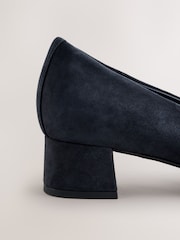 Navy Forever Comfort® Leather Round Toe Low Block Heels - Image 7 of 9