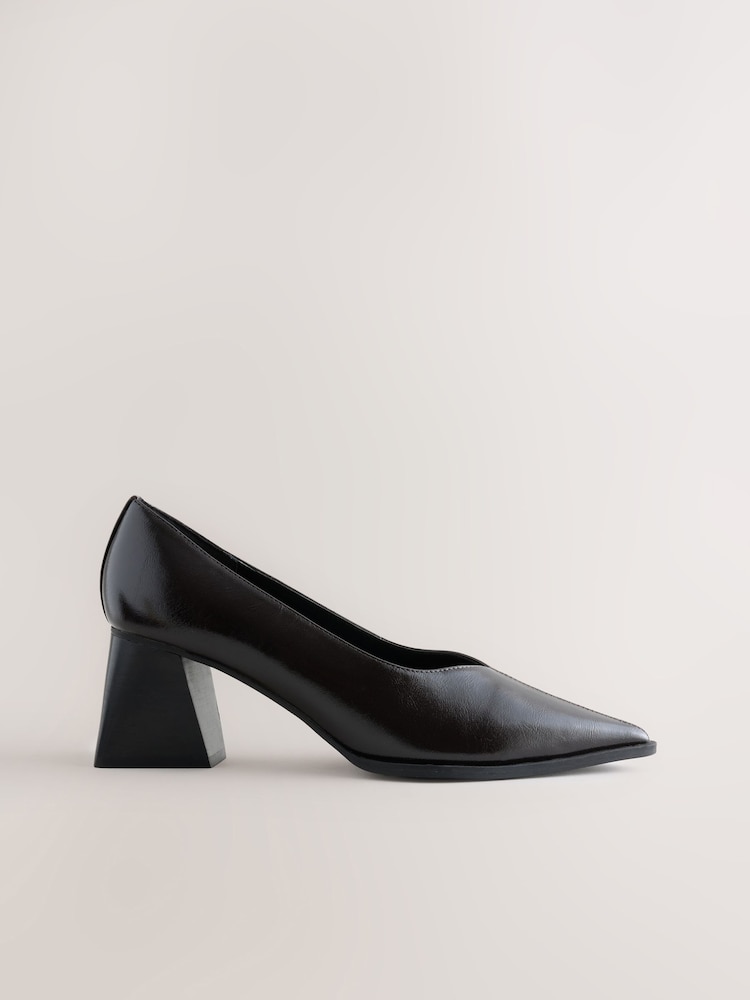 Chocolate Brown Forever Comfort® Point Toe Block Heels - Image 1 of 5 Chocolate Brown Forever Comfort® Point Toe Block Heels - Image 1 of 5