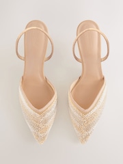 Neutral Forever Comfort® Beaded Slingback High Heels - Image 7 of 10