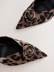 Leopard Forever Comfort® Point Toe Corsage Slingback Heels - Image 4 of 5