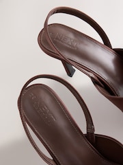 Chocolate Brown Forever Comfort® Point Toe Corsage Slingback Heels - Image 9 of 9