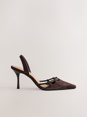 Chocolate Brown Forever Comfort® Cut Out Sling Back Heels - Image 1 of 10