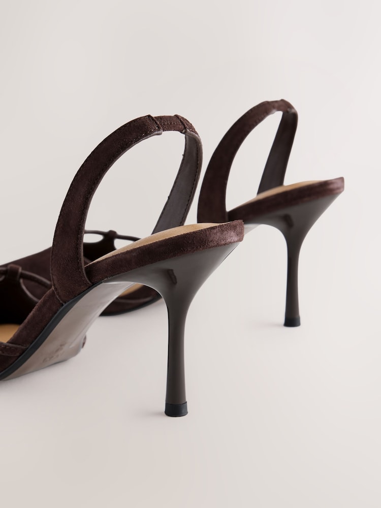 Chocolate Brown Forever Comfort® Cut Out Sling Back Heels - Image 10 of 10
