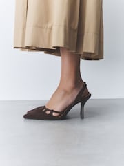 Chocolate Brown Forever Comfort® Cut Out Sling Back Heels - Image 3 of 10