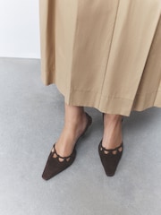 Chocolate Brown Forever Comfort® Cut Out Sling Back Heels - Image 4 of 10