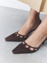 Chocolate Brown Forever Comfort® Cut Out Sling Back Heels - Image 5 of 10