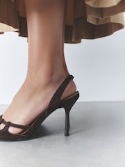 Chocolate Brown Forever Comfort® Cut Out Sling Back Heels - Image 6 of 10
