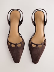 Chocolate Brown Forever Comfort® Cut Out Sling Back Heels - Image 7 of 10