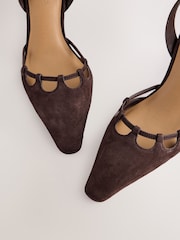 Chocolate Brown Forever Comfort® Cut Out Sling Back Heels - Image 9 of 10