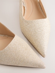 Gold Shimmer Forever Comfort® Curvy Slingback Low Heels - Image 4 of 5