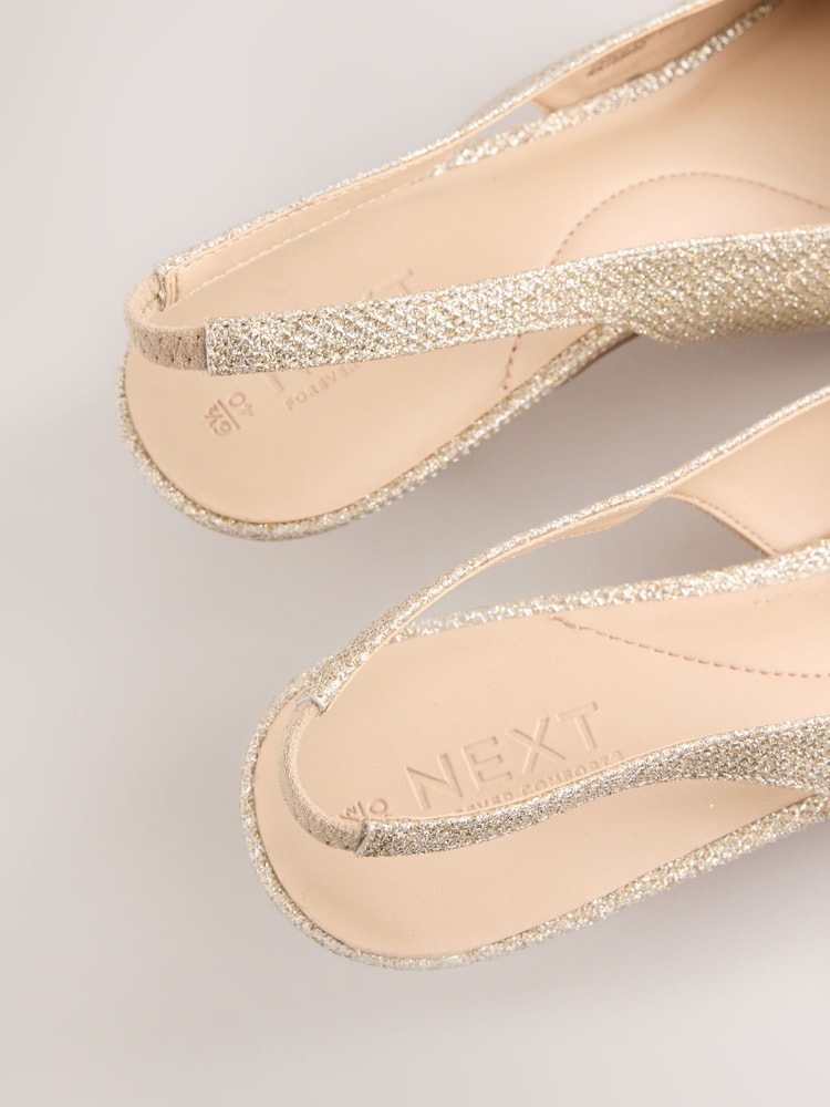 Gold Shimmer Forever Comfort® Curvy Slingback Low Heels - Image 5 of 5 Gold Shimmer Forever Comfort® Curvy Slingback Low Heels - Image 5 of 5